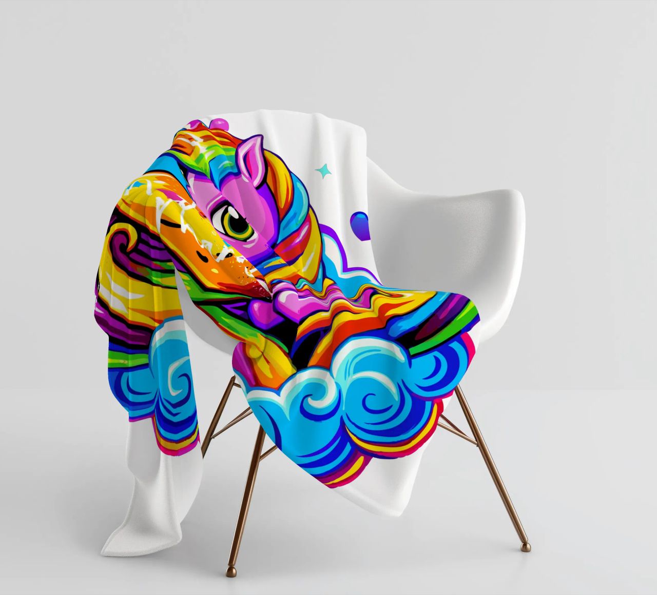 Cute Unicorn Hugging a Heart Pillow on a Cloud - Custom Text Fleecedecke von Artnesia