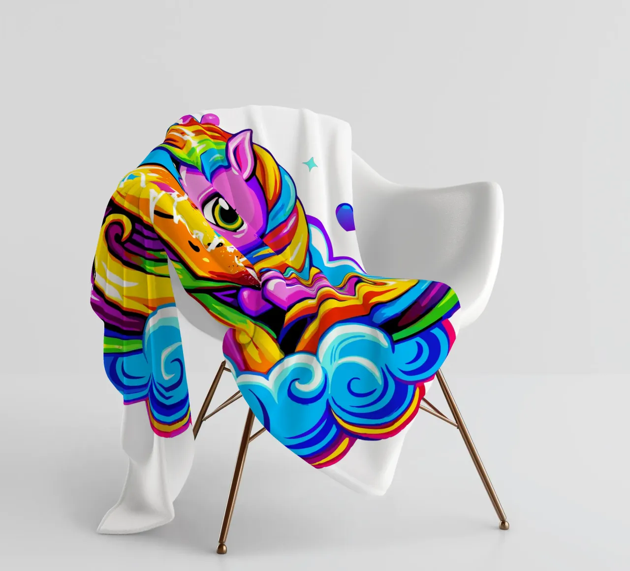 Cute Unicorn Hugging a Heart Pillow on a Cloud - Custom Text coperta in pile da Artnesia