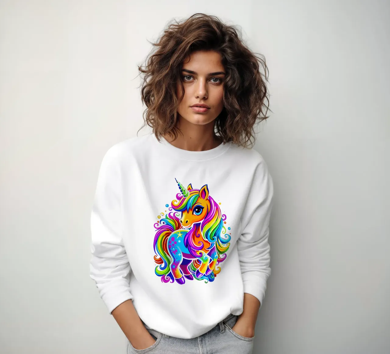 Deslumbrante delicia de un lindo unicornio arco iris sudadera de Artnesia