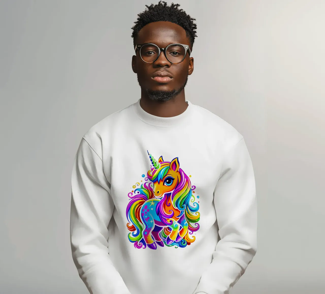 Deslumbrante delicia de un lindo unicornio arco iris sudadera de Artnesia