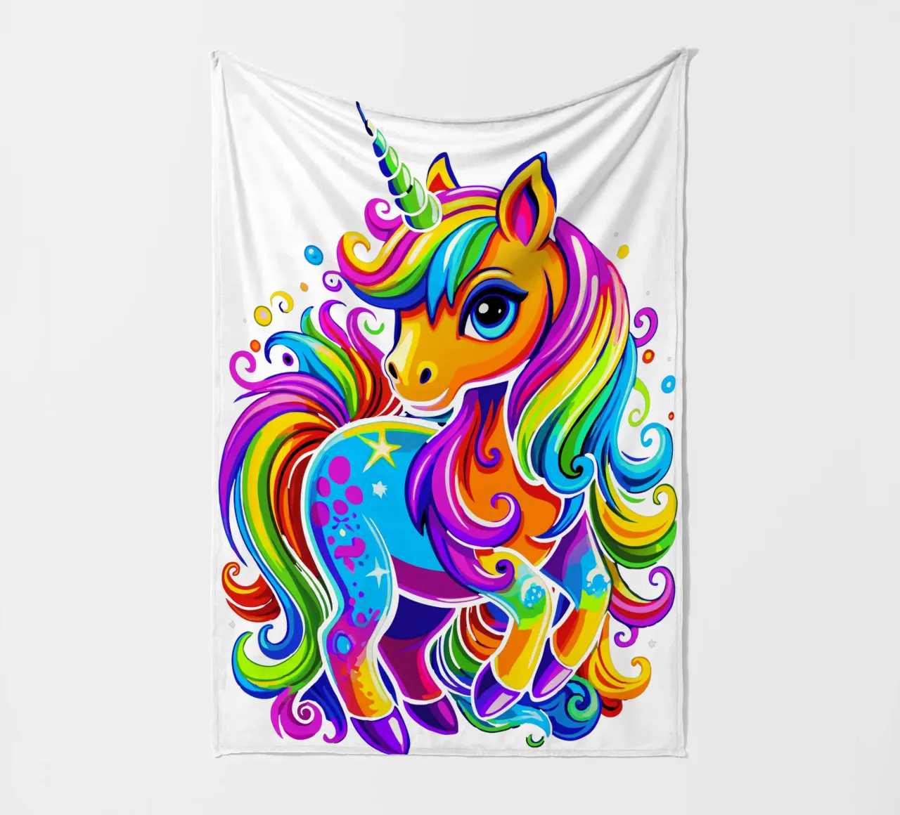 Deslumbrante delicia de un lindo unicornio arco iris manta de franela de Artnesia