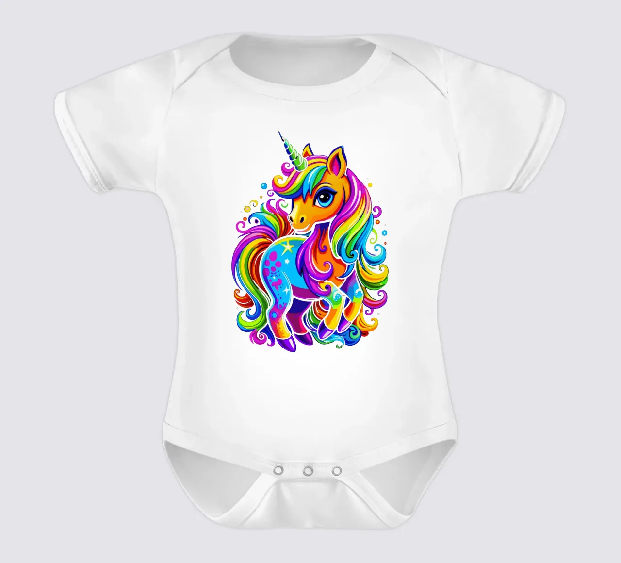 Deslumbrante delicia de un lindo unicornio arco iris body de bebé de Artnesia