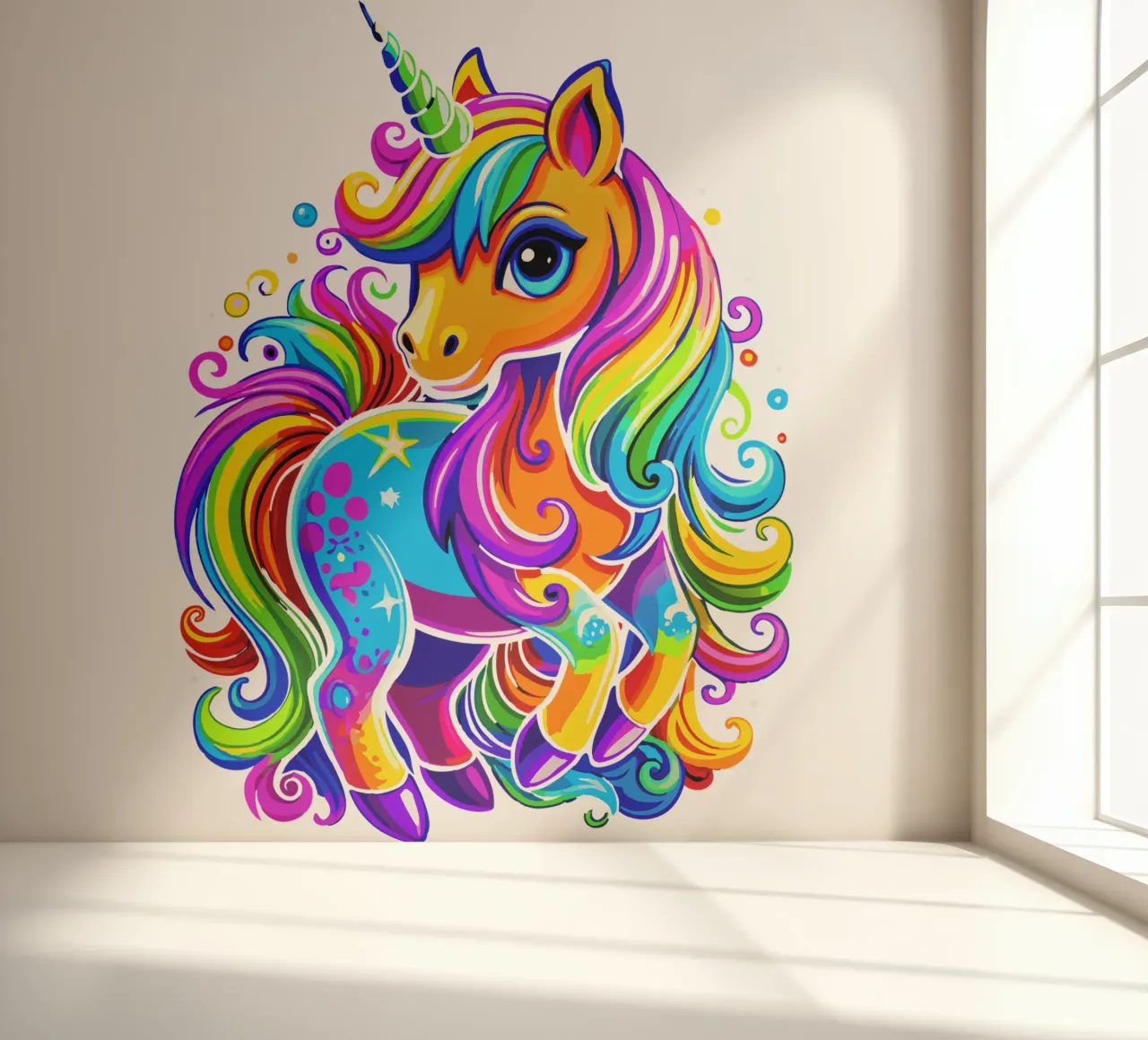 Deslumbrante delicia de un lindo unicornio arco iris papel para pared de Artnesia