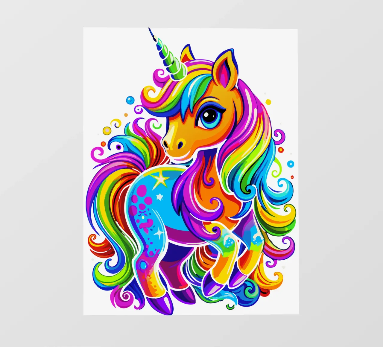 Deslumbrante delicia de un lindo unicornio arco iris papel para pared de Artnesia