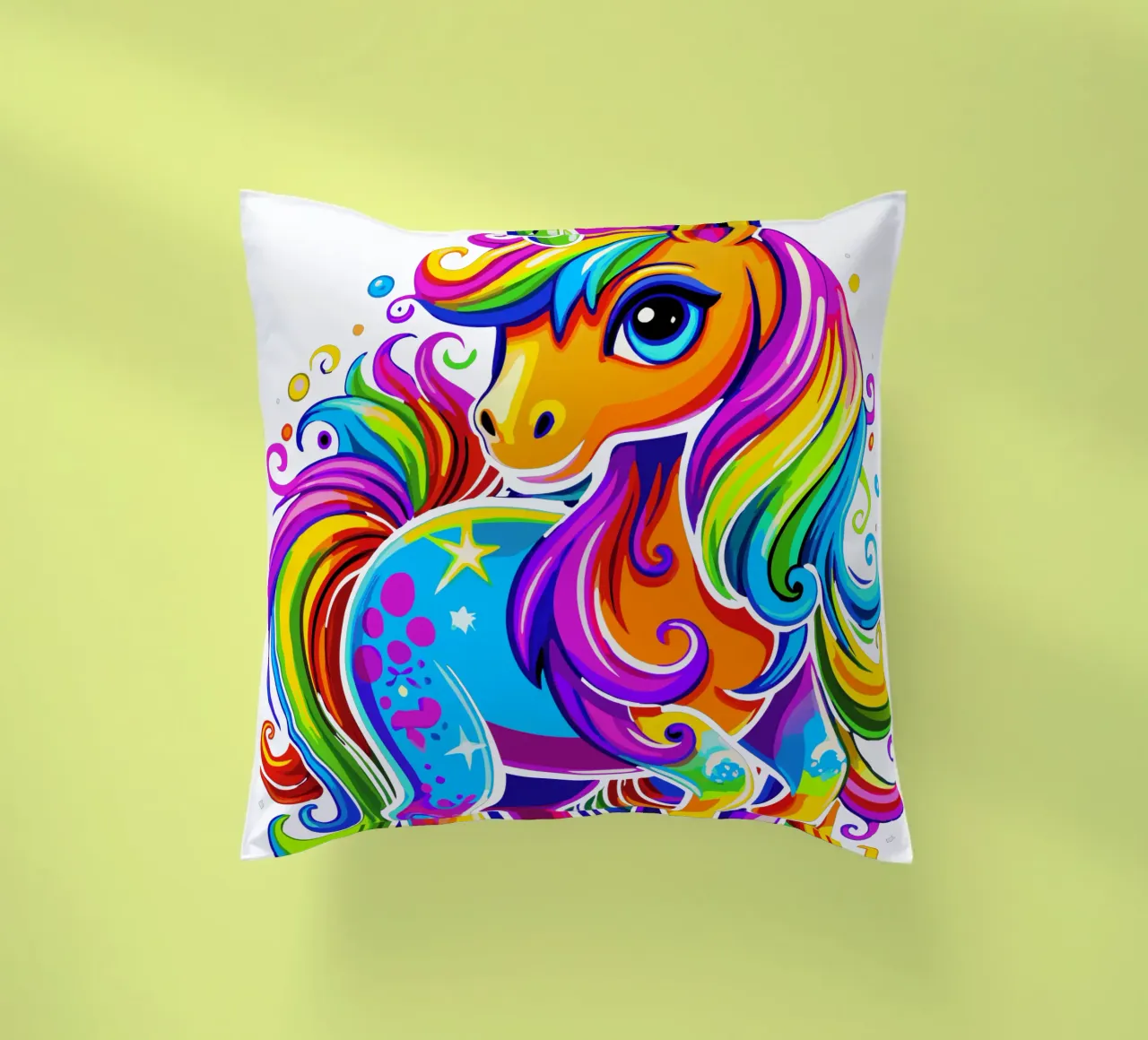 Deslumbrante delicia de un lindo unicornio arco iris cojín de Artnesia