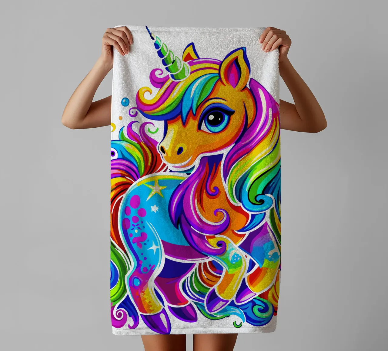 Délices de licornes mignonnes de l'arc-en-ciel éblouissant serviette de bain de Artnesia