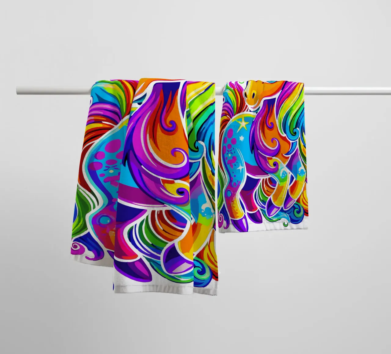 Délices de licornes mignonnes de l'arc-en-ciel éblouissant serviette de bain de Artnesia