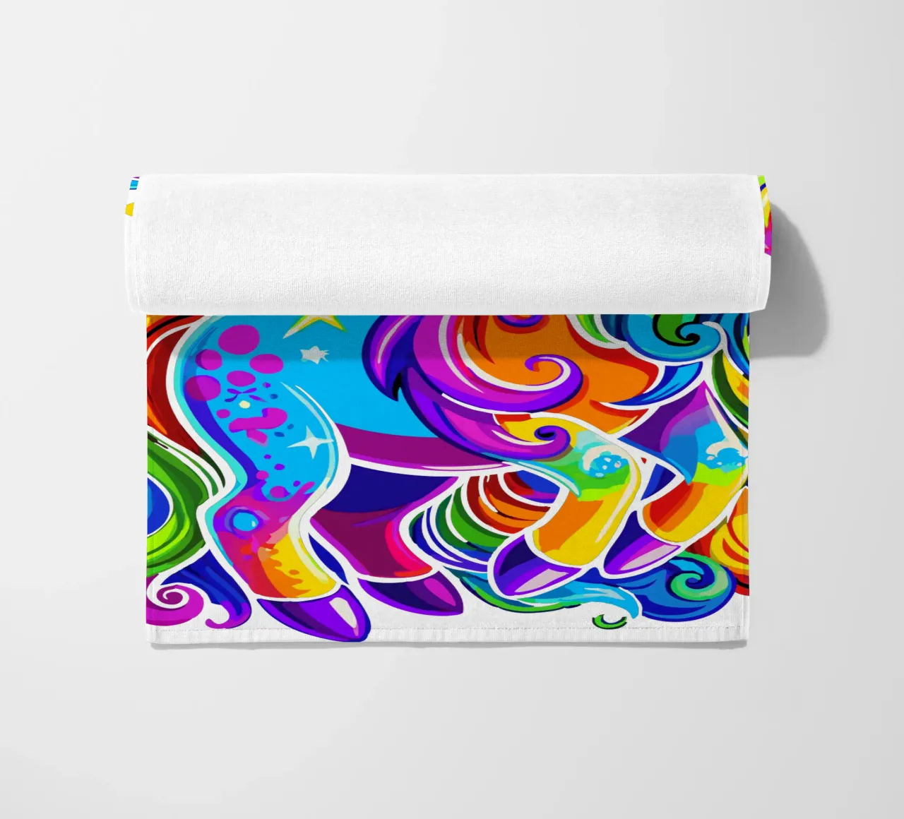 Deslumbrante delicia de un lindo unicornio arco iris toalla de playa de Artnesia