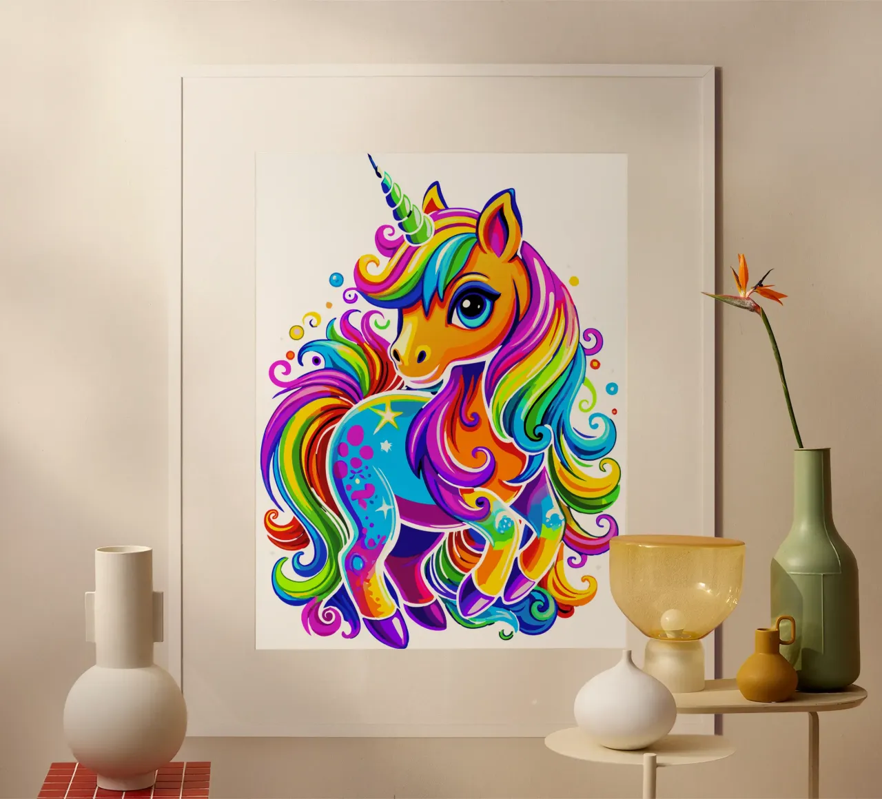 Dazzling Rainbow Cute Unicorn Delight hahnemühle by Artnesia