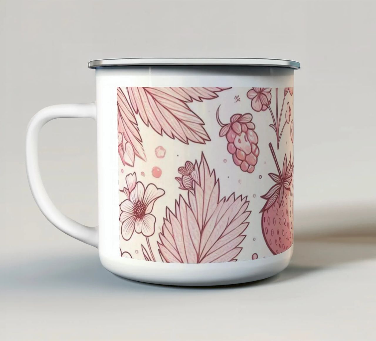 Strawberries tazza in smalto da Digital Naive