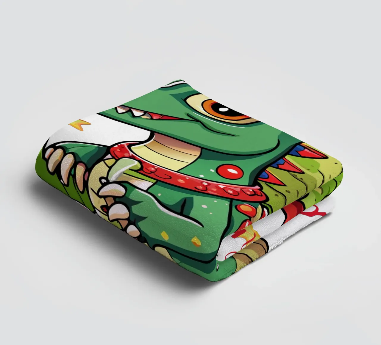 Regalo di Natale per bambini con dinosauro - Testo personalizzato asciugamano da bagno da Artnesia