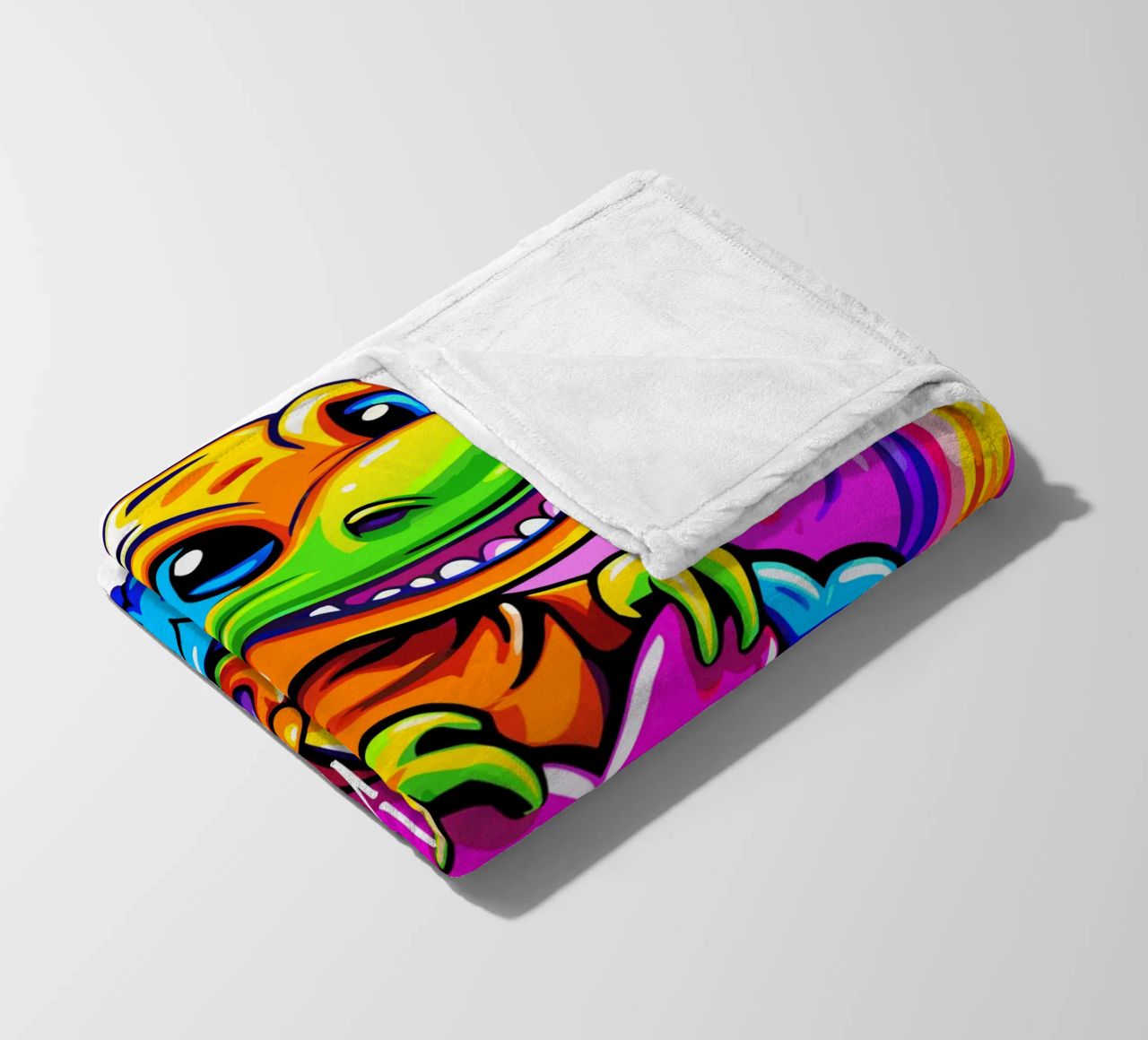 Cute Dino Hugging a Heart Pillow on a Cloud - Custom Text fleecedeken van Artnesia