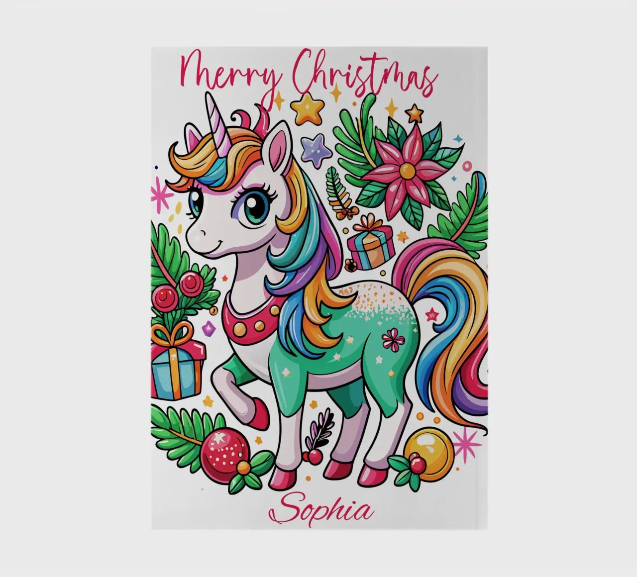 Noël Magique Mignonne Licorne - Ajouter un événement et un nom personnalisés carnet de notes de Artnesia