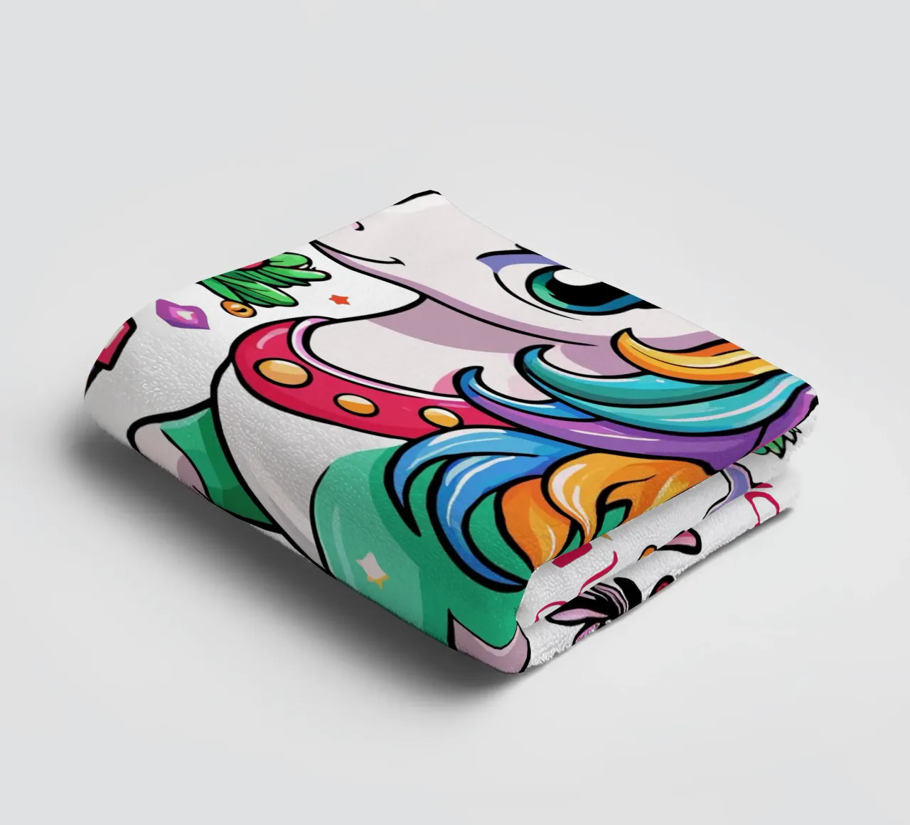 Magical Christmas Cute Unicorn - Add Custom Event and Name towel by Artnesia