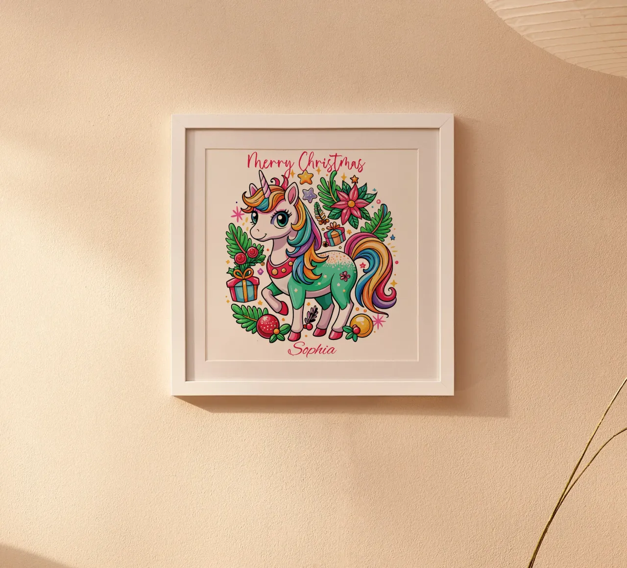 Magical Christmas Cute Unicorn - Add Custom Event and Name hahnemühle by Artnesia