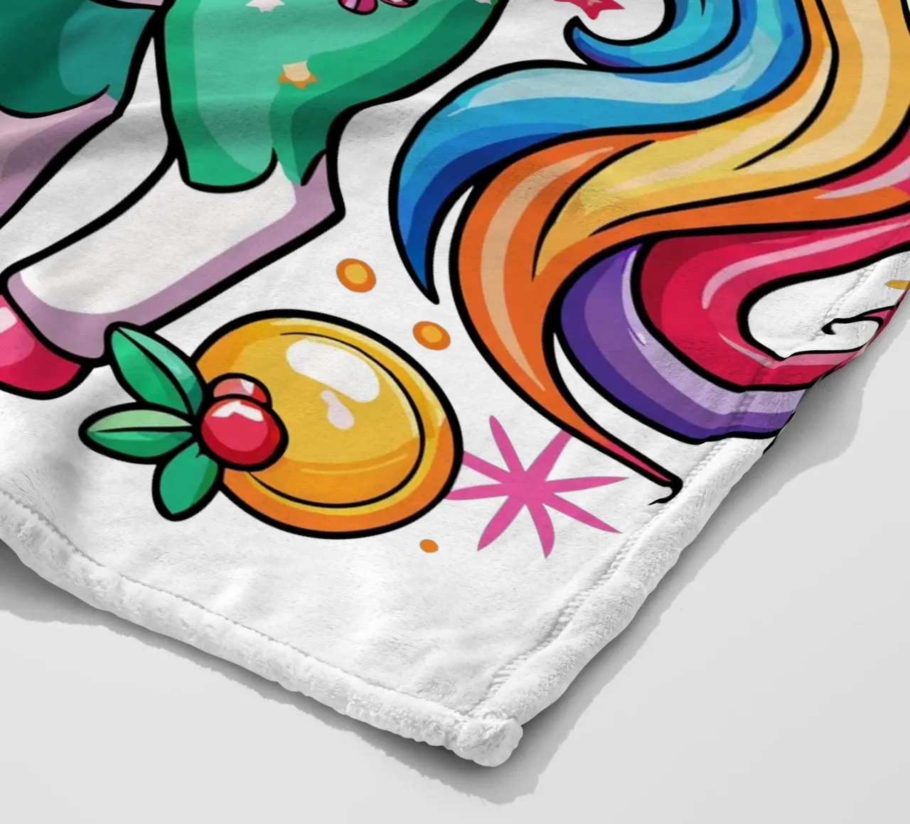 Magical Christmas Cute Unicorn - Add Custom Event and Name fleece blanket by Artnesia