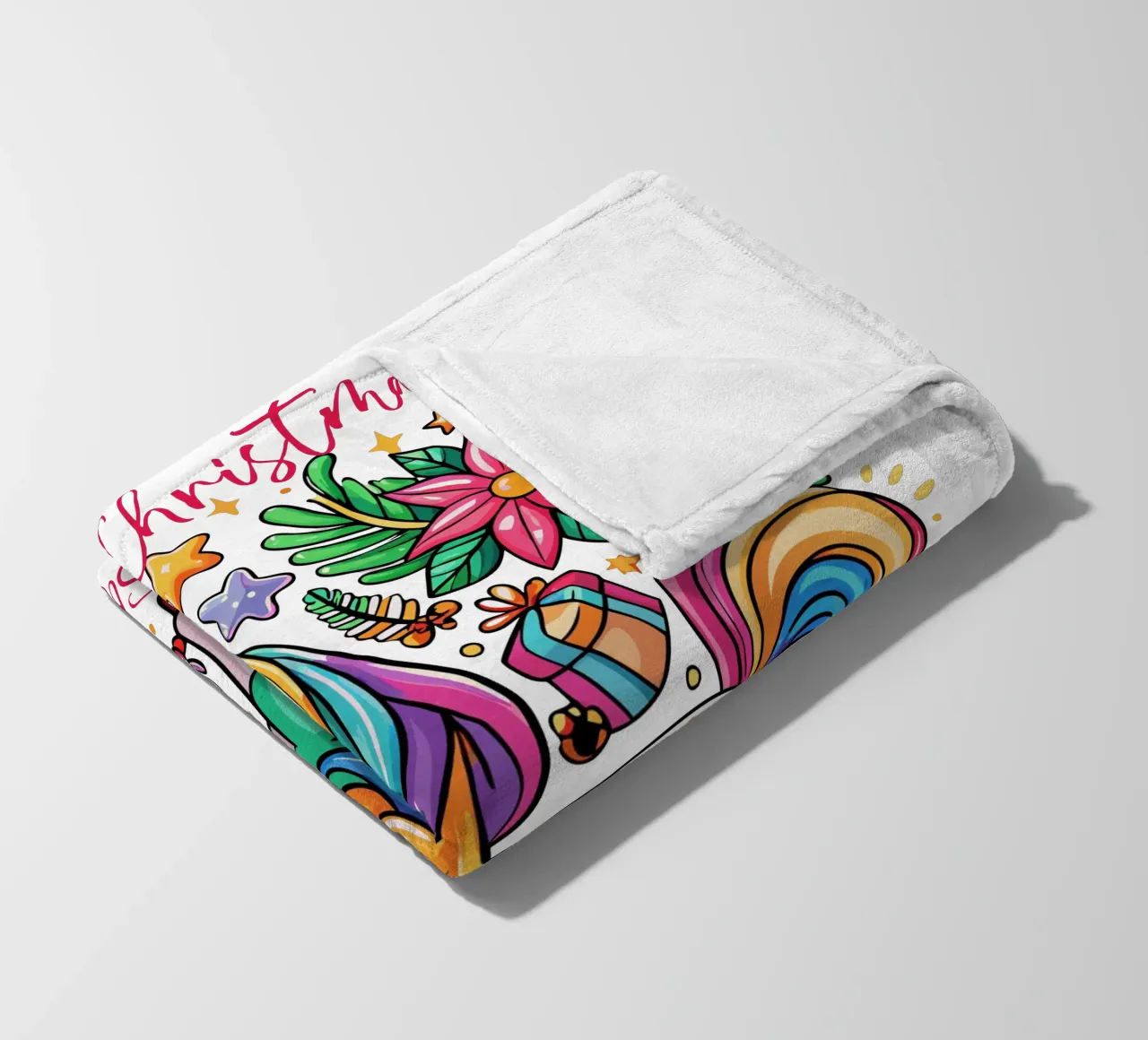 Magical Christmas Cute Unicorn - Add Custom Event and Name fleece blanket by Artnesia