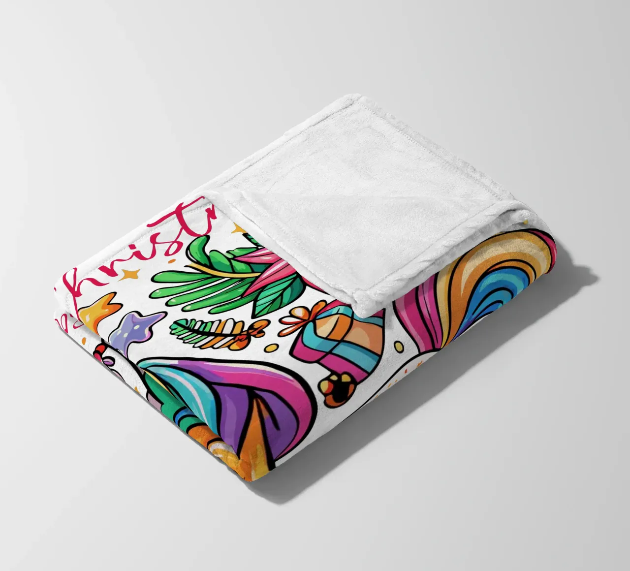 Magical Christmas Cute Unicorn - Add Custom Event and Name fleece blanket by Artnesia