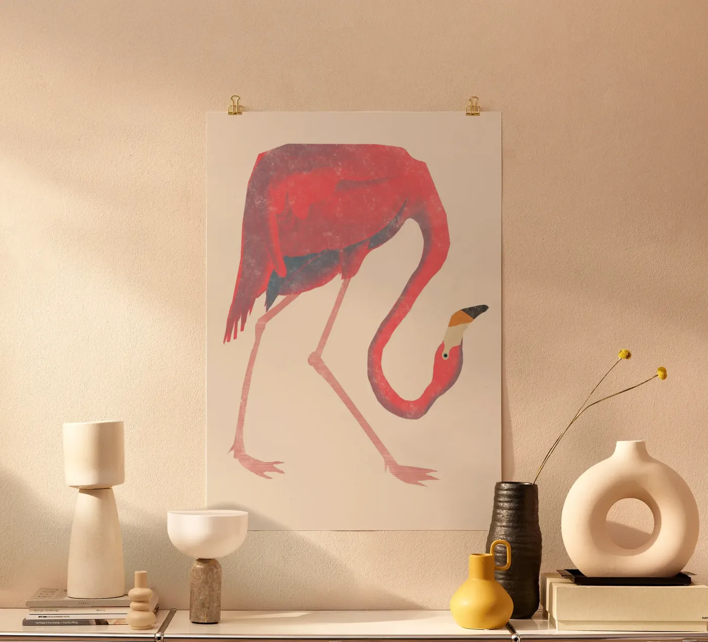Flamingo poster van Josephin Hermsdorf
