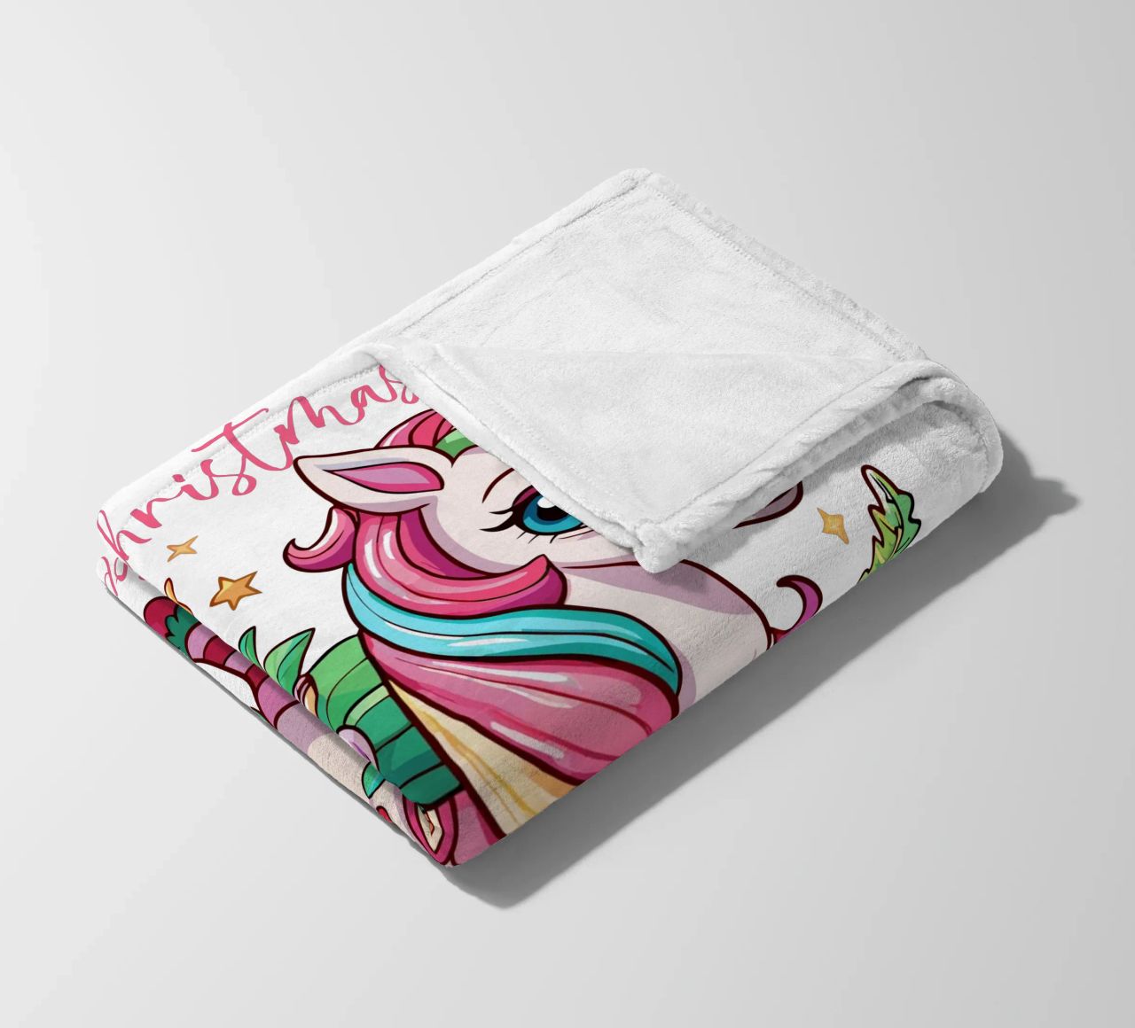 Magical Christmas Cute Unicorn - Add Custom Event and Name Fleecedecke von Artnesia
