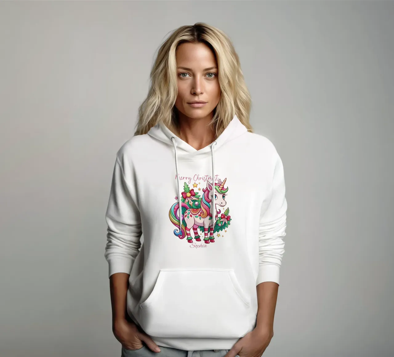 Magical Christmas Cute Unicorn - Add Custom Event and Name sweat à capuche de Artnesia