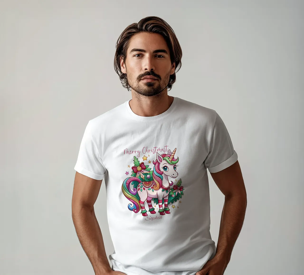 Magical Christmas Cute Unicorn - Add Custom Event and Name T-Shirt von Artnesia