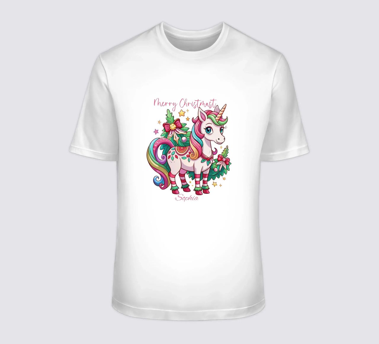 Magical Christmas Cute Unicorn - Add Custom Event and Name T-Shirt von Artnesia