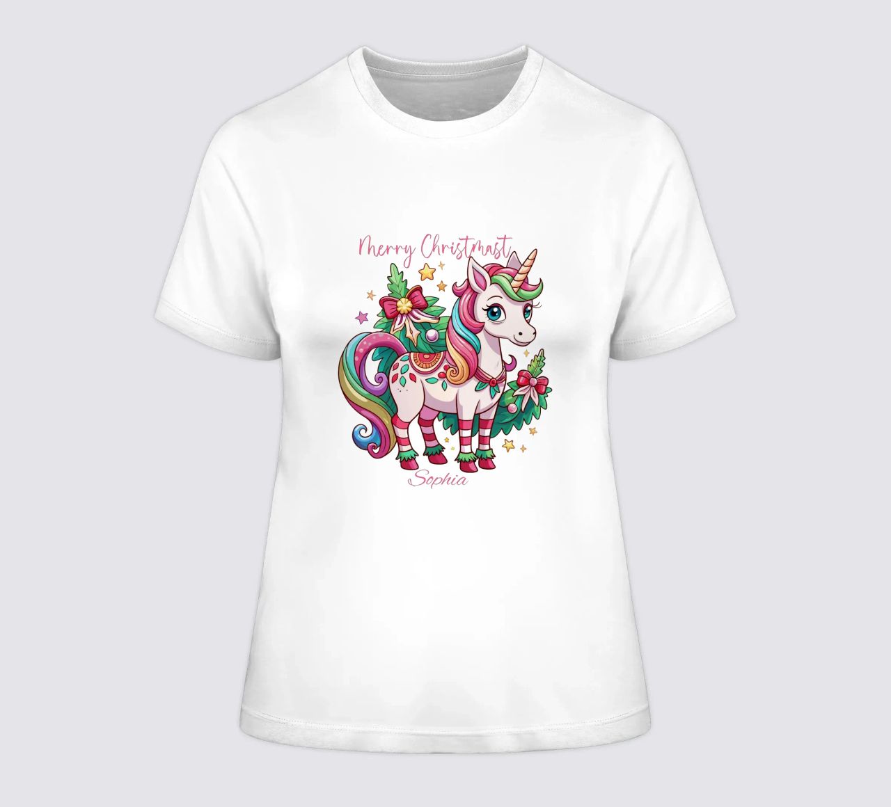 Magical Christmas Cute Unicorn - Add Custom Event and Name t-shirt da donna da Artnesia