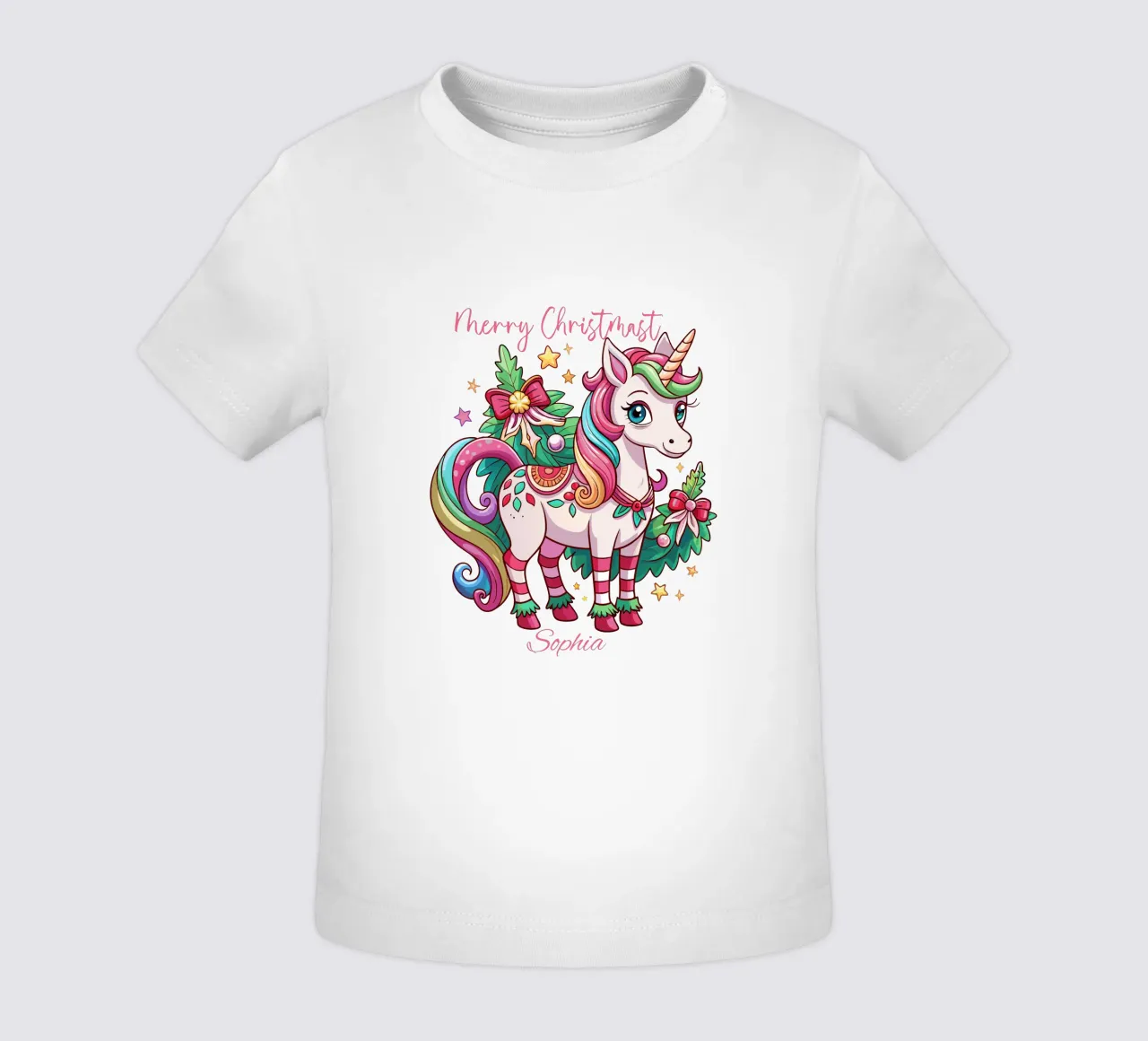 Magical Christmas Cute Unicorn - Add Custom Event and Name maglietta neonato da Artnesia