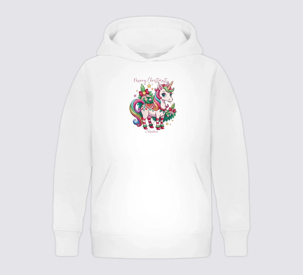 Magical Christmas Cute Unicorn - Add Custom Event and Name felpa bambino con cappuccio da Artnesia