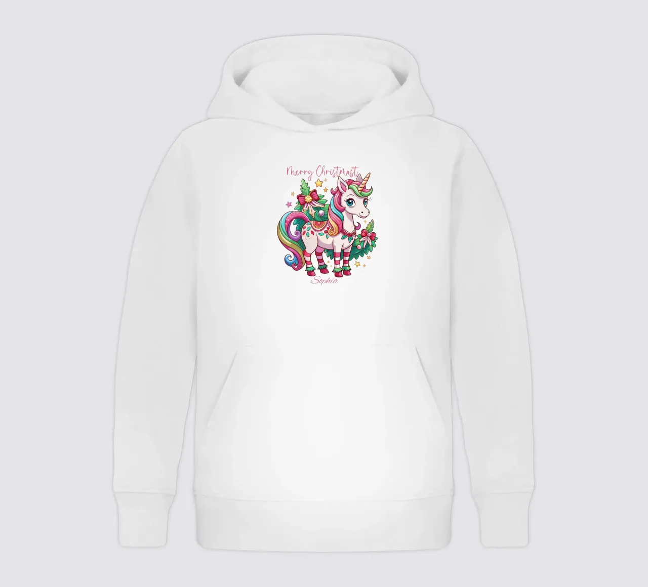 Magical Christmas Cute Unicorn - Add Custom Event and Name felpa bambino con cappuccio da Artnesia