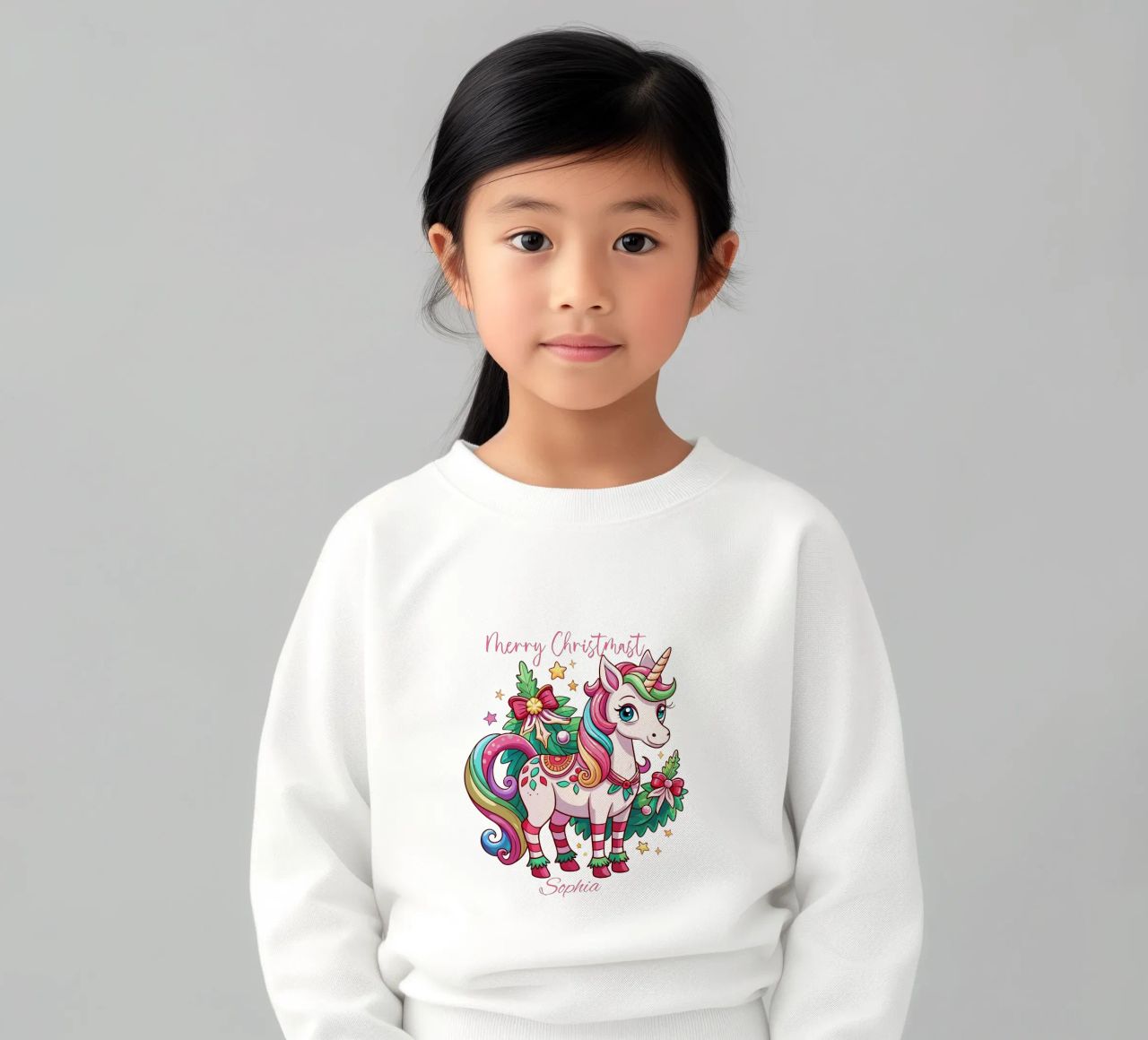 Magical Christmas Cute Unicorn - Add Custom Event and Name felpa bambino da Artnesia