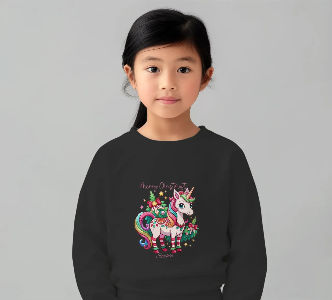 Magical Christmas Cute Unicorn - Add Custom Event and Name felpa bambino da Artnesia