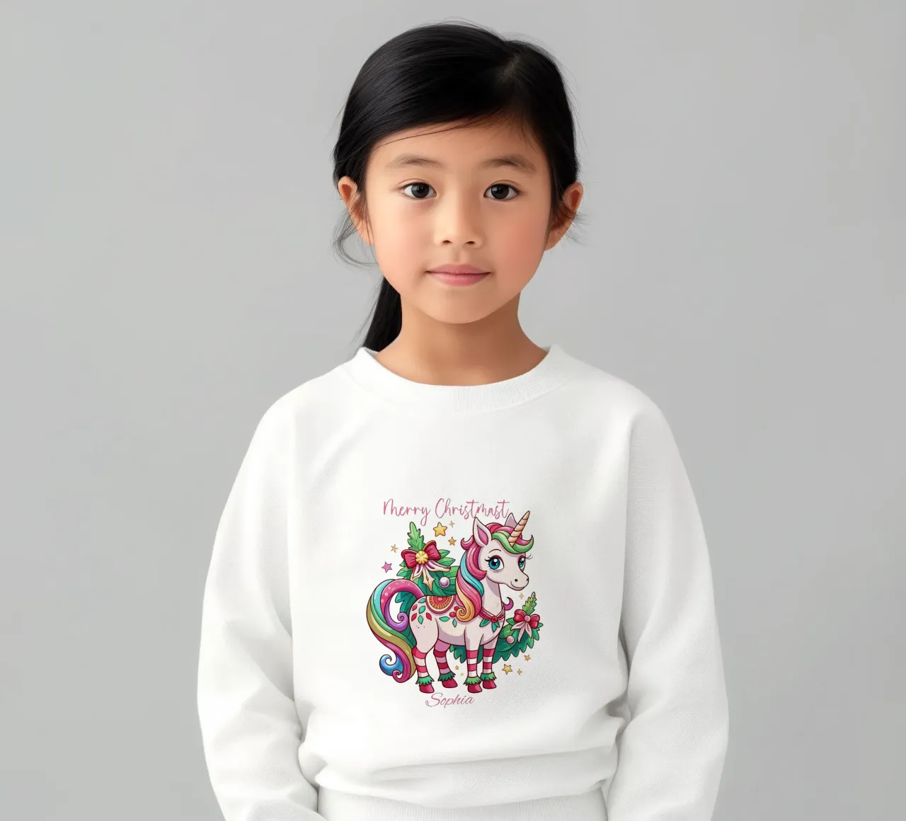 Magical Christmas Cute Unicorn - Add Custom Event and Name sweat enfant de Artnesia
