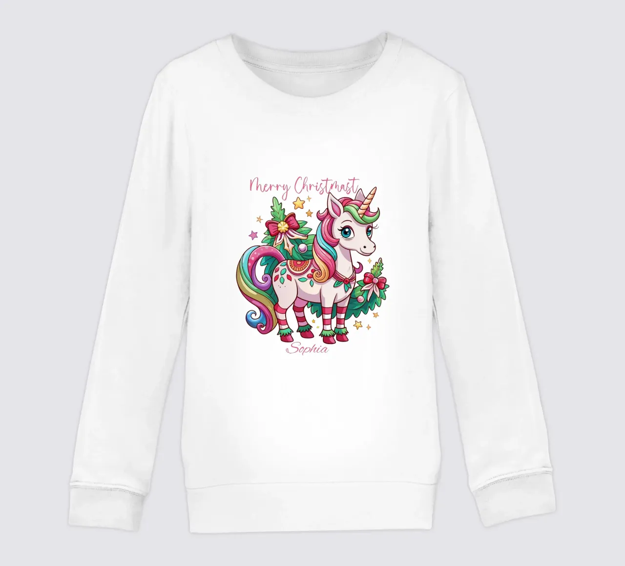 Magical Christmas Cute Unicorn - Add Custom Event and Name sweat enfant de Artnesia