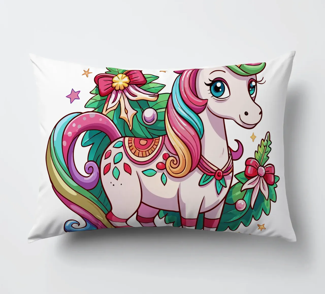 Magical Christmas Cute Unicorn - Add Custom Event and Name cuscino da Artnesia