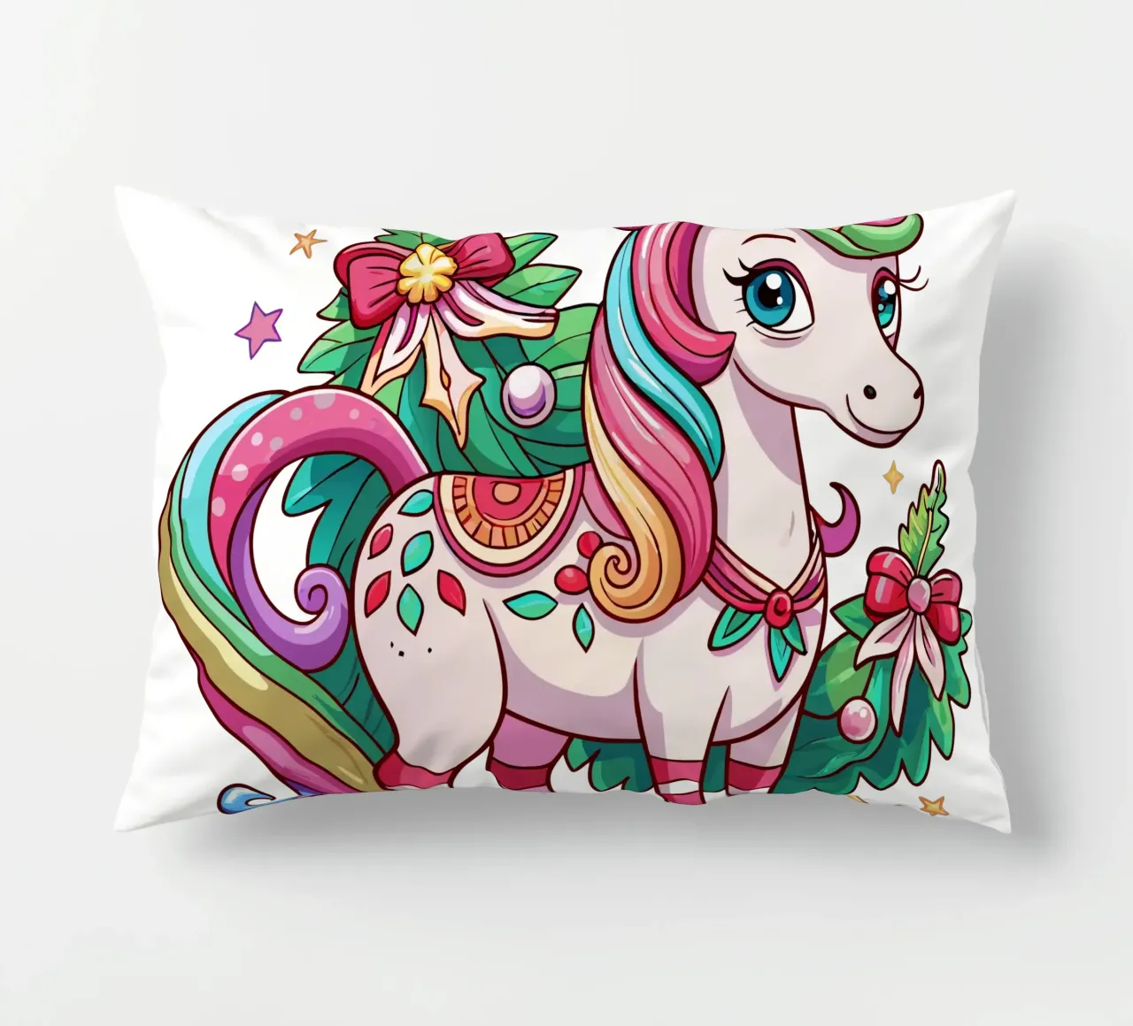 Magical Christmas Cute Unicorn - Add Custom Event and Name cuscino da Artnesia