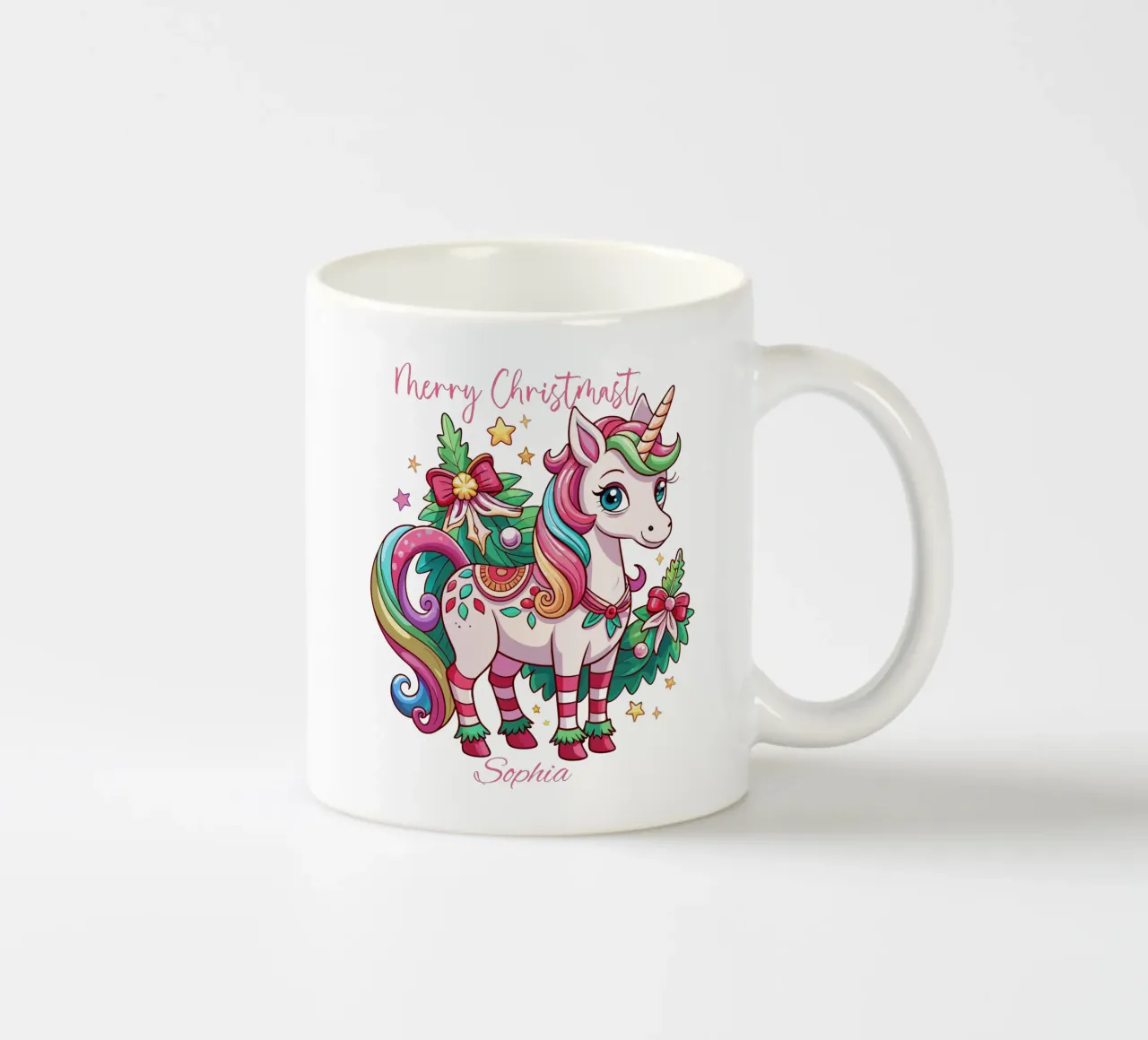 Magical Christmas Cute Unicorn - Add Custom Event and Name mug en céramique de Artnesia