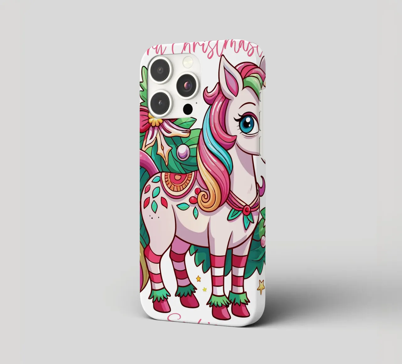 Magical Christmas Cute Unicorn - Add Custom Event and Name cover iphone da Artnesia