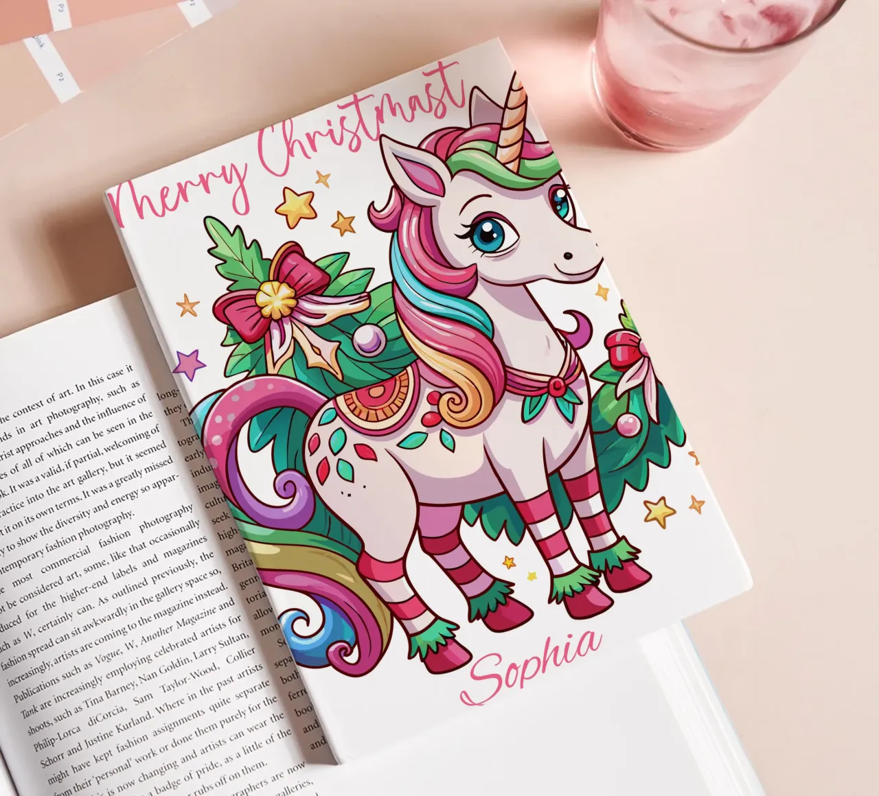 Magical Christmas Cute Unicorn - Add Custom Event and Name diario da Artnesia