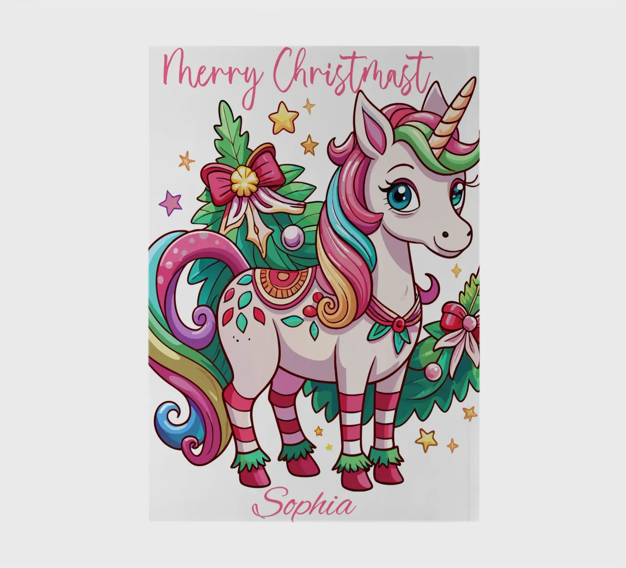 Magical Christmas Cute Unicorn - Add Custom Event and Name diario da Artnesia