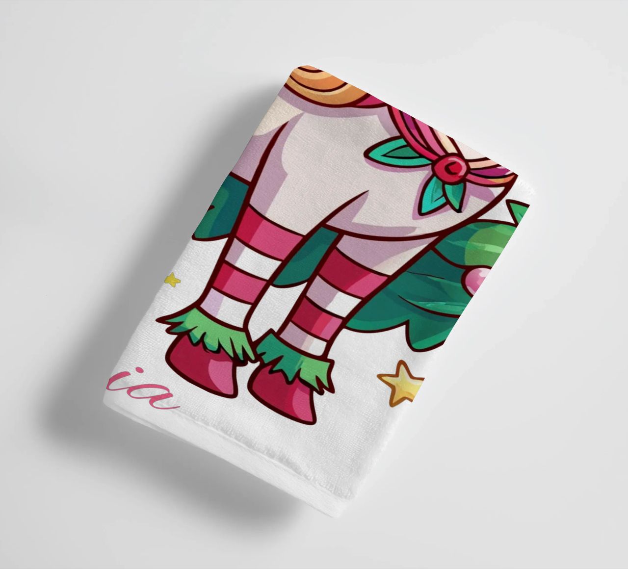 Magical Christmas Cute Unicorn - Add Custom Event and Name Handtuch von Artnesia