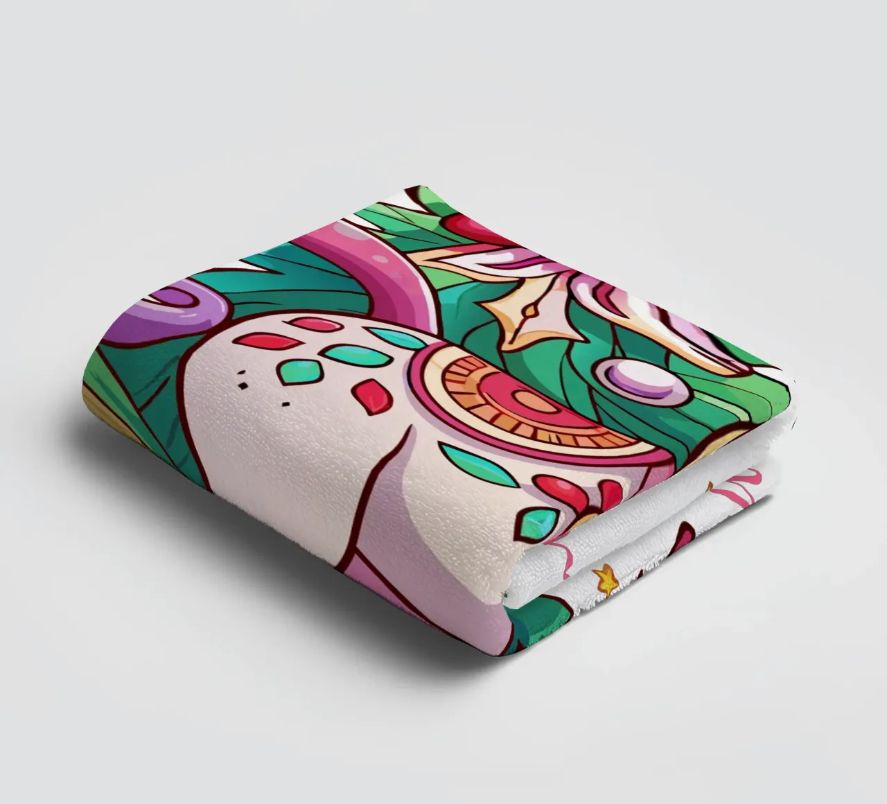 Magical Christmas Cute Unicorn - Add Custom Event and Name badhanddoek van Artnesia