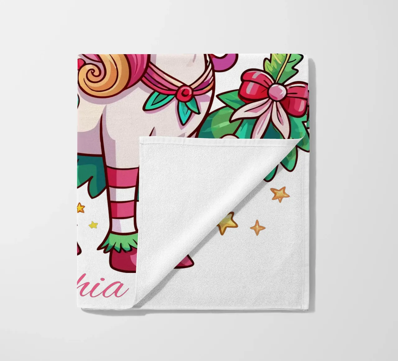 Magical Christmas Cute Unicorn - Add Custom Event and Name telo mare da Artnesia