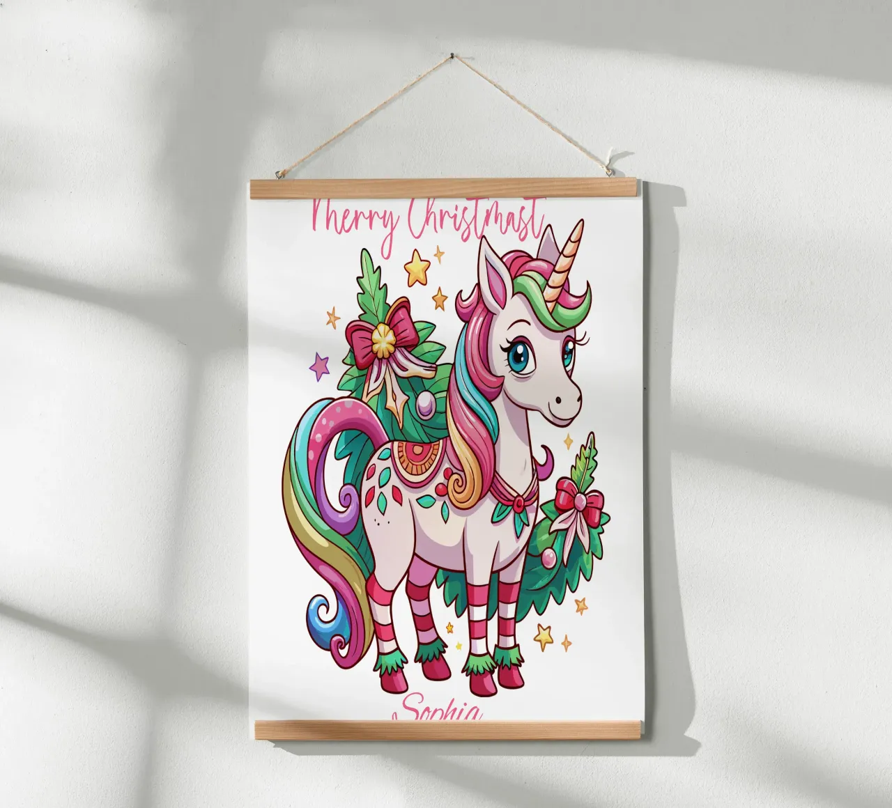Magical Christmas Cute Unicorn - Add Custom Event and Name Hahnemühle von Artnesia