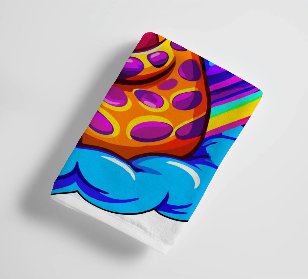 Cute Giraffe Hugging a Heart Pillow on a Cloud - Add Name towel by Artnesia