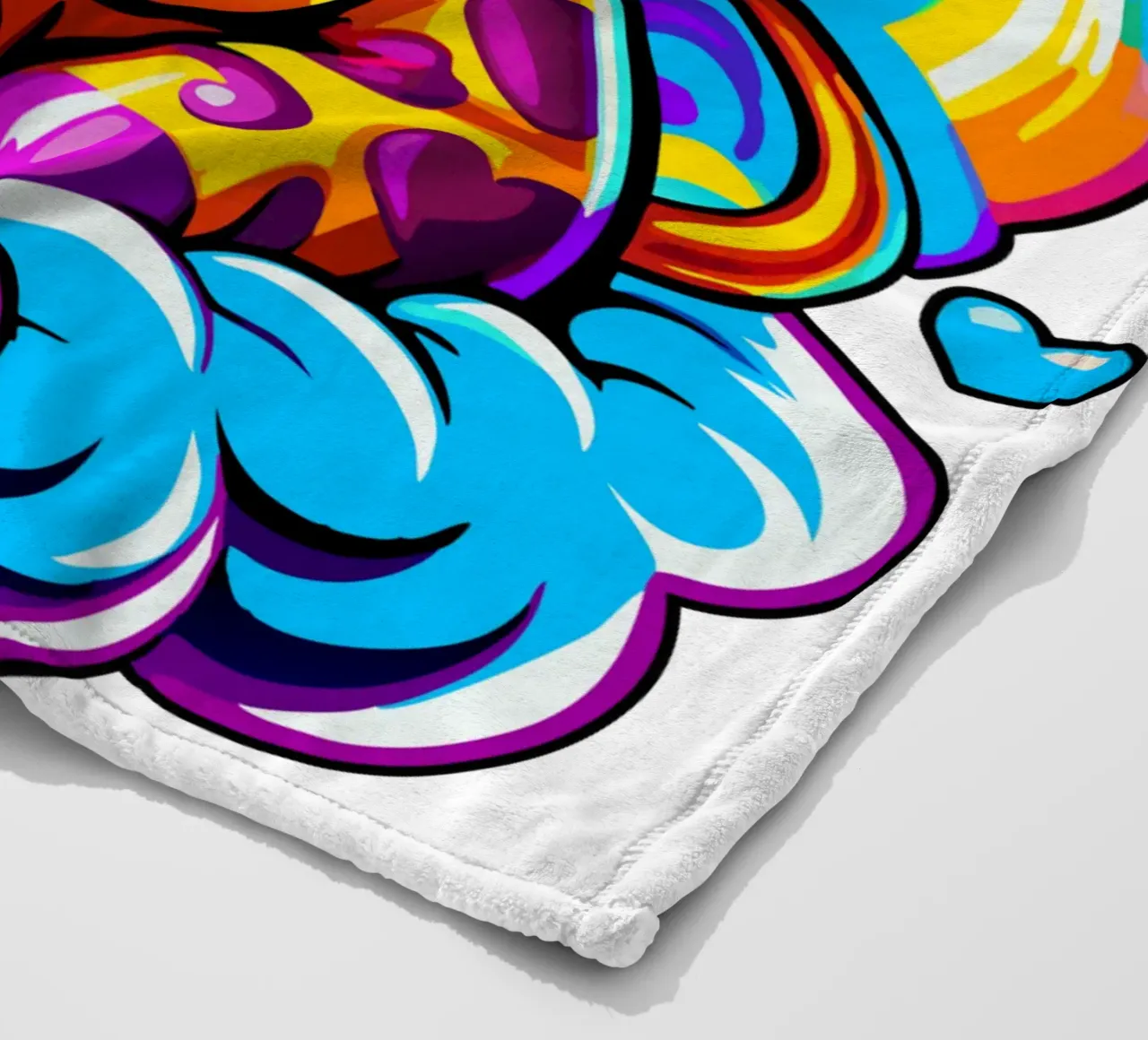 Cute Giraffe Hugging a Heart Pillow on a Cloud - Add Custom fleece blanket by Artnesia