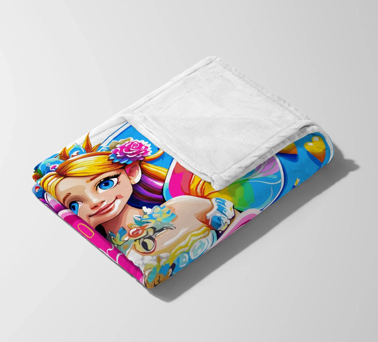 Rainbow Heart Fairy Magic Art - Aggiungi evento, nome ed età coperta in pile da Artnesia