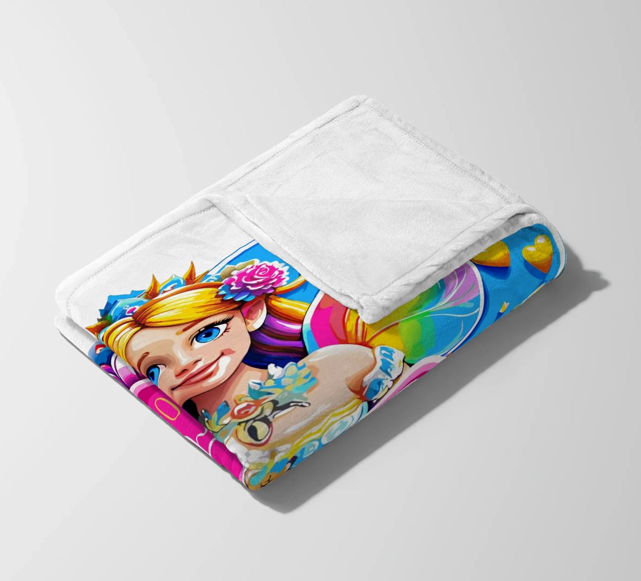 Rainbow Heart Fairy Magic Art - Aggiungi evento, nome ed età coperta in pile da Artnesia