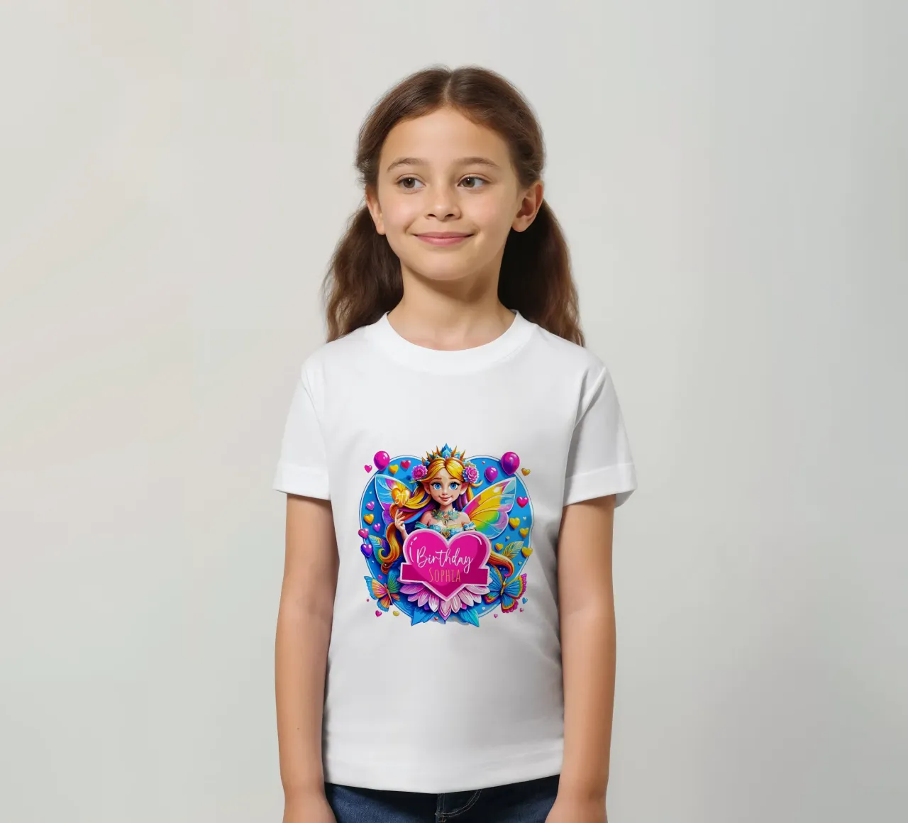 Art magique de la fée au cœur d'arc-en-ciel - Ajouter un événement, un nom, un âge t-shirt enfant de Artnesia